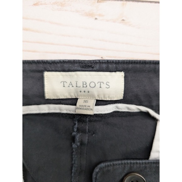Talbots Size 16 Womens‎ Black Chino Summer Casual Shorts - Picture 2 of 9